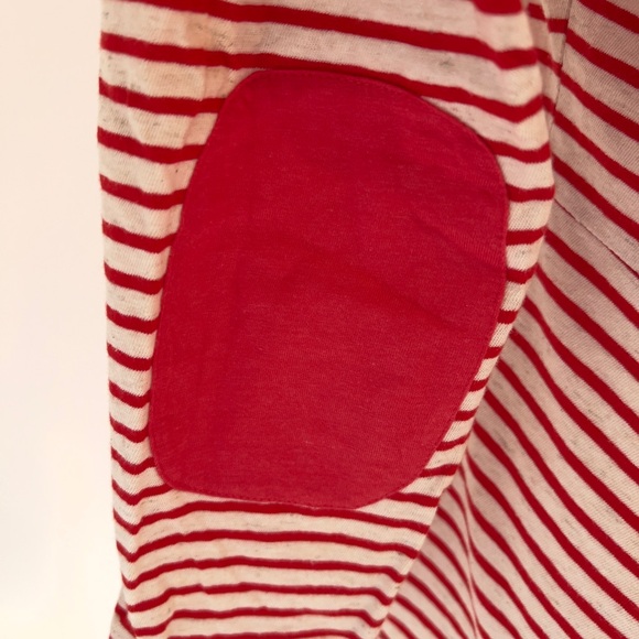 Rebecca Taylor red and off-white striped, long-sleeve mariner T, peplum - Picture 8 of 11